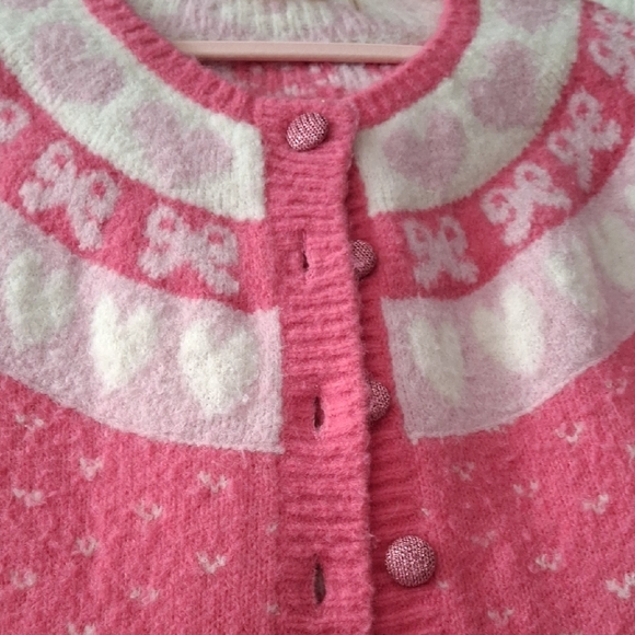LoveShackFancy Dimples Pink Cardigan - Picture 4 of 13